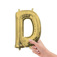 Foil Balloon Letter D White Gold