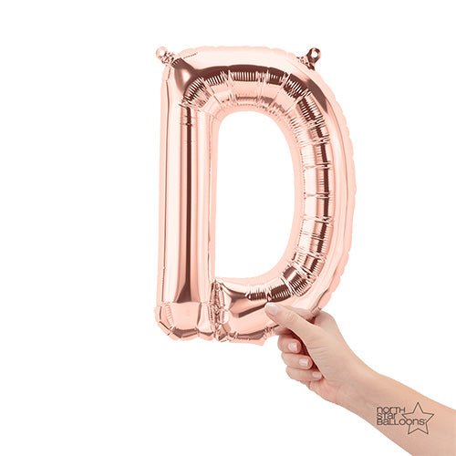 Foil Balloon Letter D Rose Gold Air-Fill Only