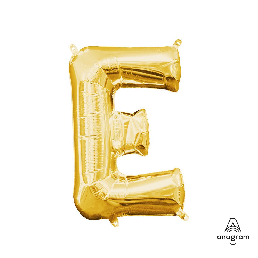 Foil Balloon Letter E Gold 16 Inch