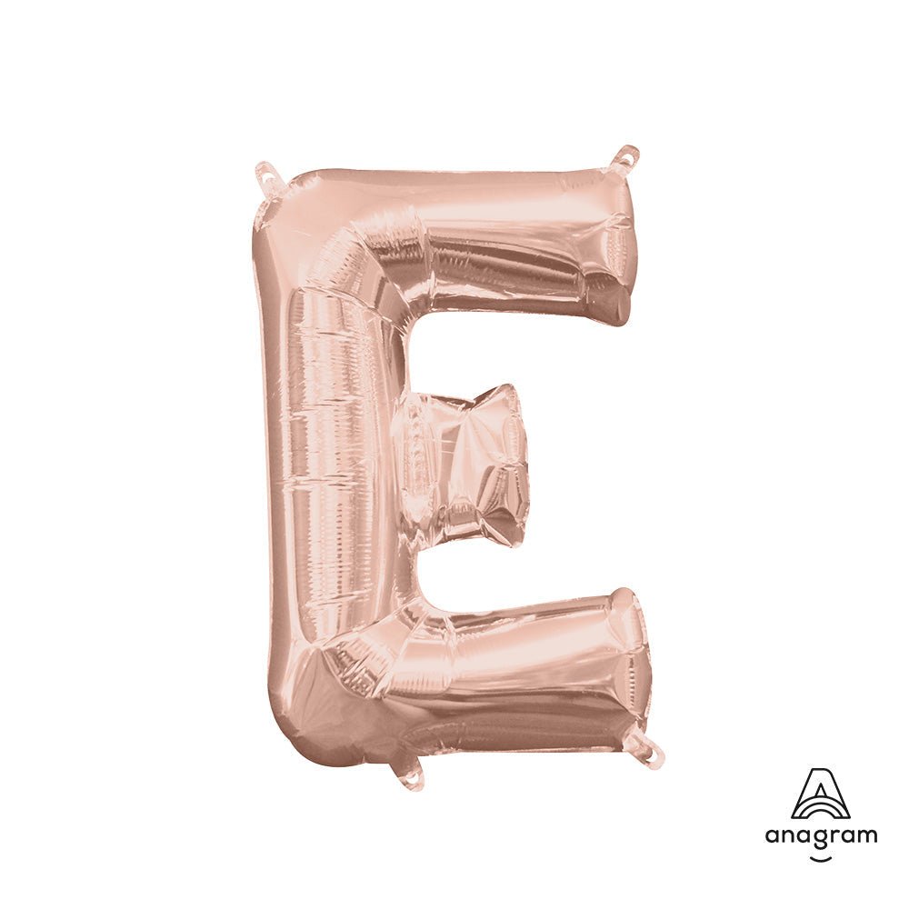 Foil Balloon Letter E Rose Gold 16 Inch