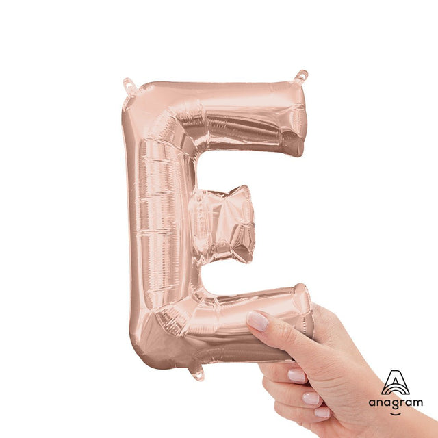 Foil Balloon Letter E Rose Gold 16 Inch