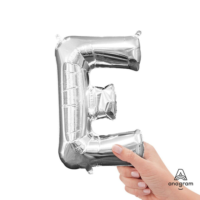 Foil Balloon Letter E Silver 16 Inch