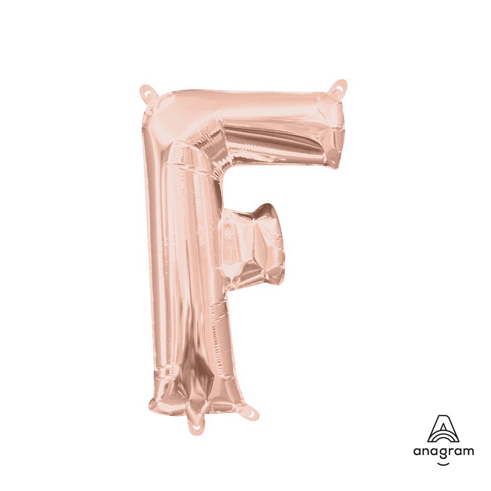 Foil Letter F Balloon Rose Gold 16 Inch