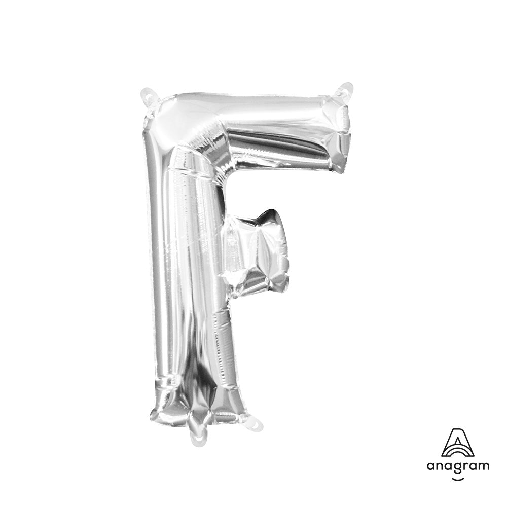 Foil Letter F Balloon Silver 16 Inch