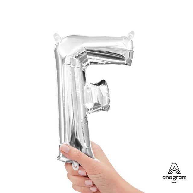 Foil Letter F Balloon Silver 16 Inch