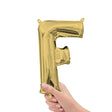Foil Letter F Balloon White Gold