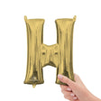 Foil Balloon Letter H White Gold