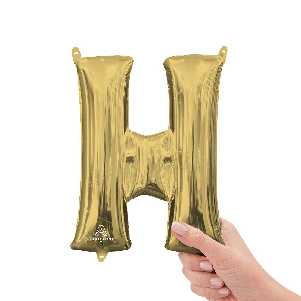 Foil Balloon Letter H White Gold