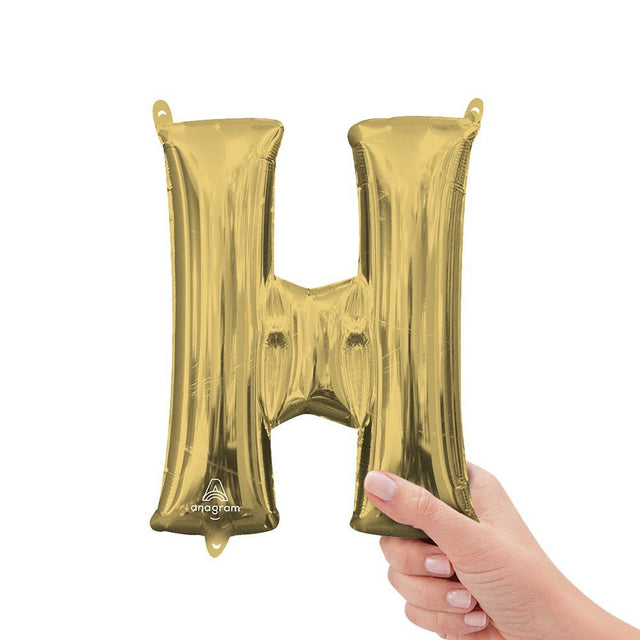 Foil Balloon Letter H White Gold