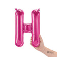 Foil Balloon Letter H Magenta