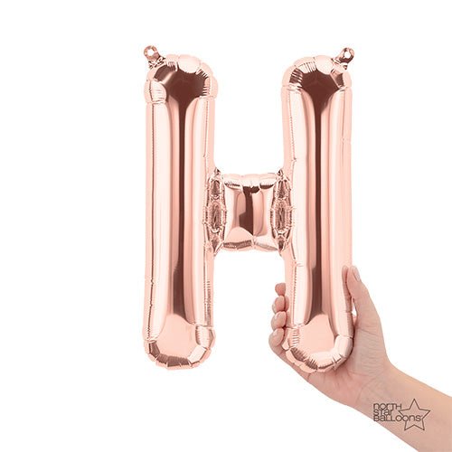 Foil Balloon Letter H Rose Gold 16 Inch