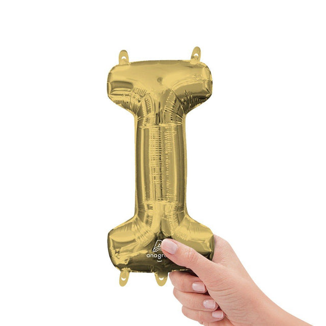 Foil Balloon Letter I White Gold