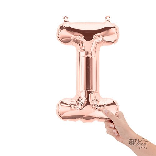 Letter I Rose Gold Foil Balloon