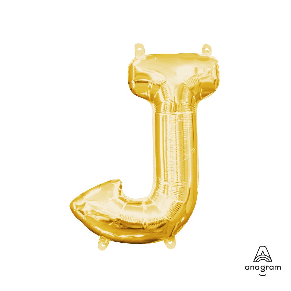 Foil Balloon Letter J Gold 16 Inch