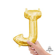Foil Balloon Letter J Gold 16 Inch