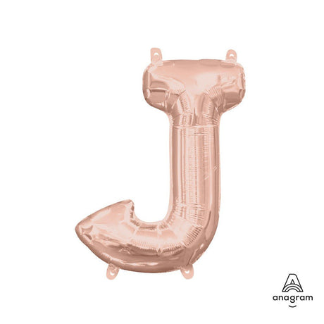 Foil Balloon Letter J Rose Gold