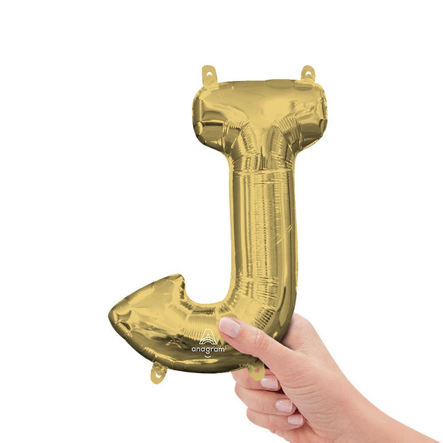 Foil Balloon Letter J White Gold