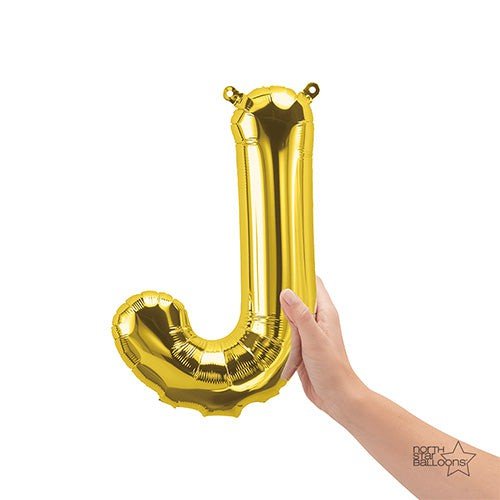 Foil Balloon Letter J Gold Air-Fill Only