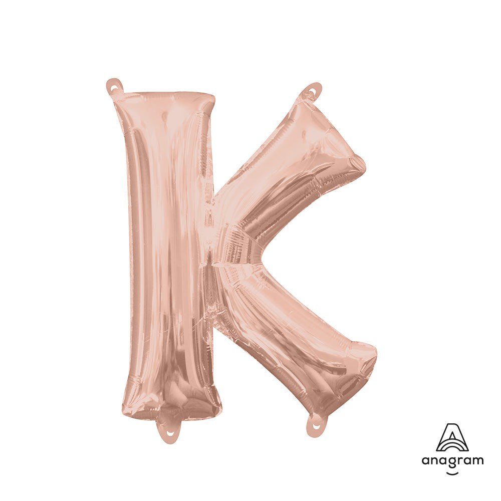 Foil Letter K Balloon - Rose Gold