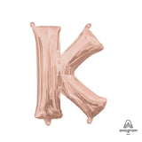 Foil Letter K Balloon - Rose Gold