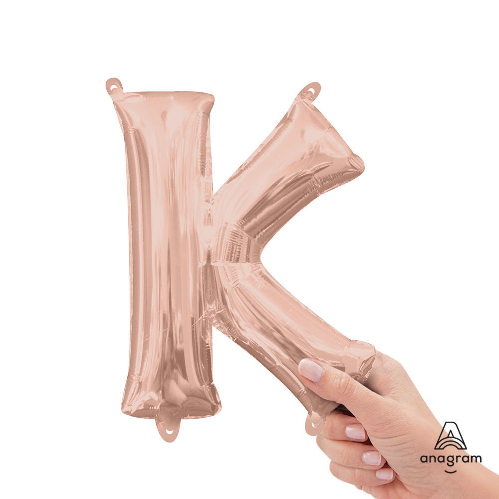 Foil Letter K Balloon - Rose Gold