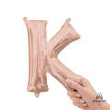 Foil Letter K Balloon - Rose Gold