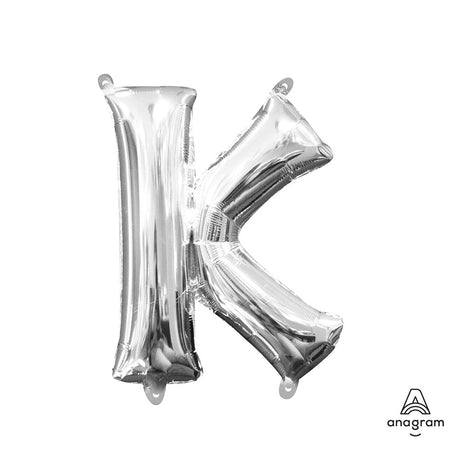 Foil Letter K Silver Balloon