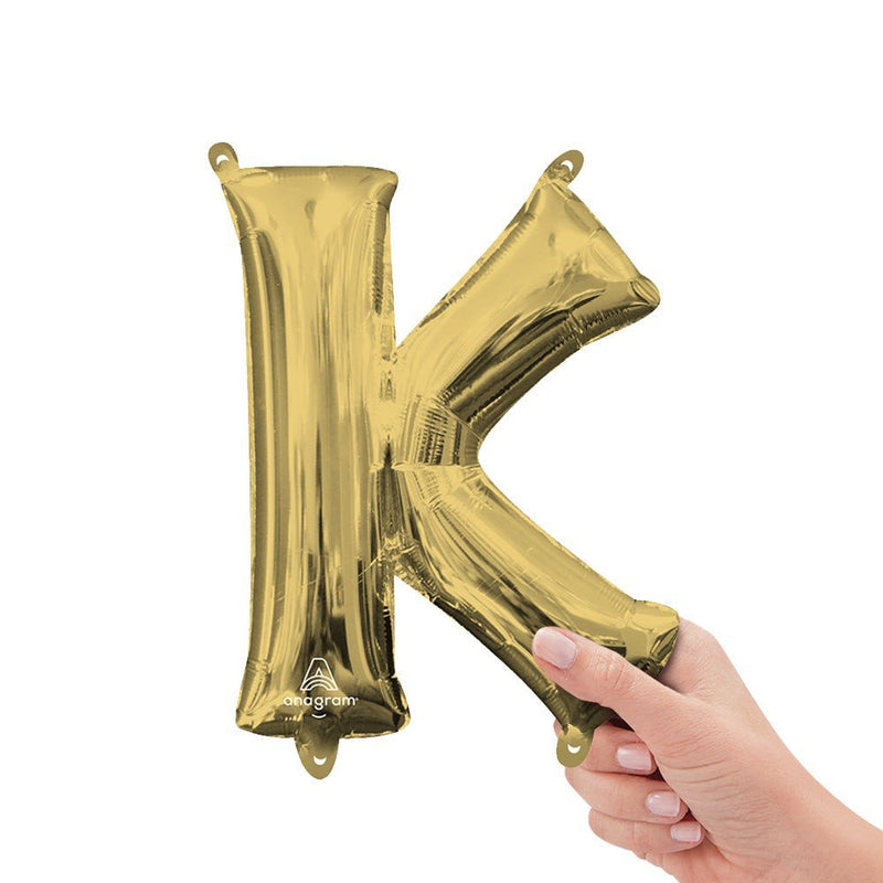 Foil Balloon Letter K White Gold