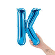 Foil Balloon Letter K Blue 16 Inch