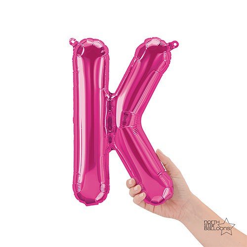 Foil Balloon Letter K Magenta Air-Fill Only