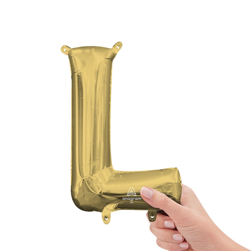 Foil Balloon Letter L White Gold
