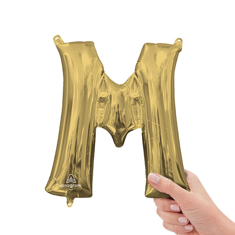 Foil Balloon Letter M White Gold