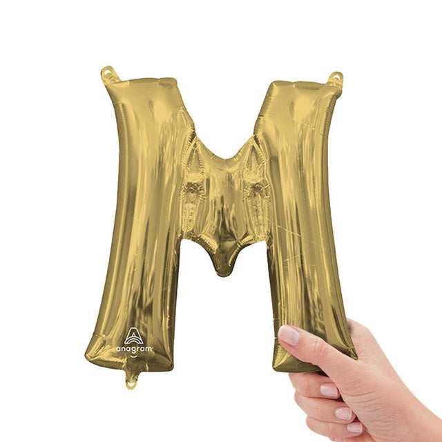 Foil Balloon Letter M White Gold
