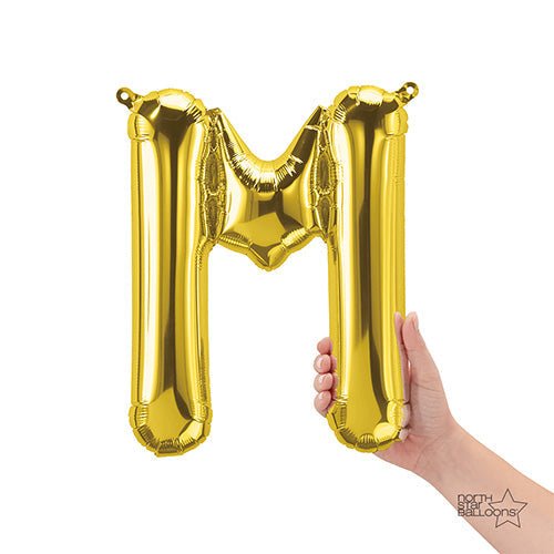 Foil Balloon Letter M Gold