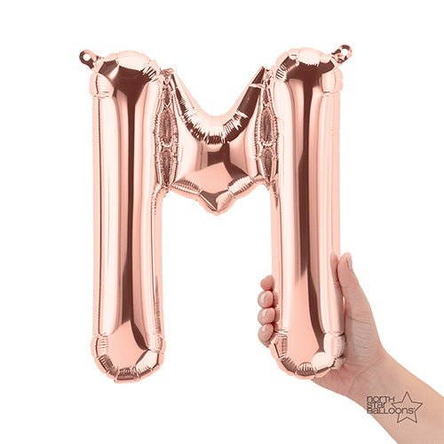 Letter M Rose Gold Foil Balloon
