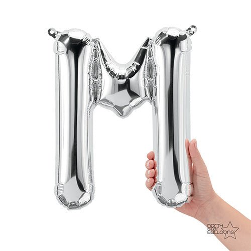 Foil Balloon Letter M Silver Air-Fill Only