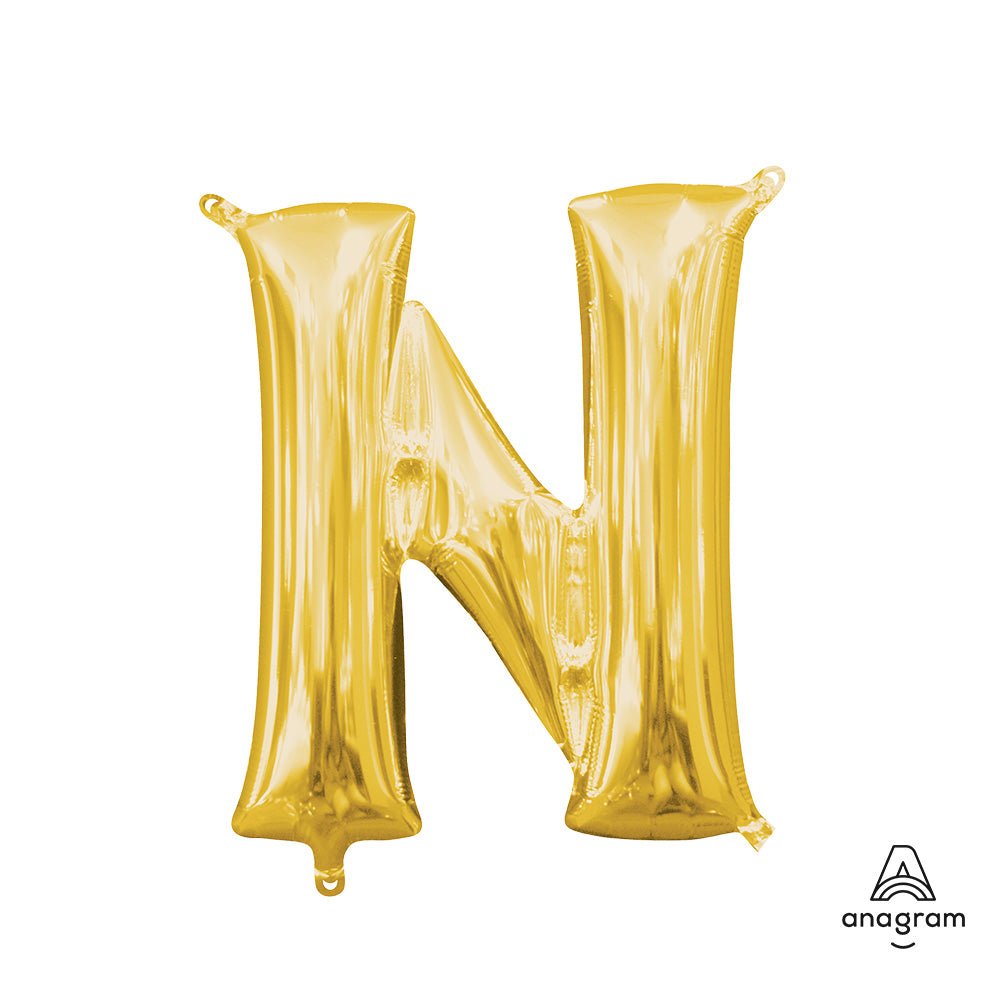 Foil Letter N Balloon Gold 16 Inch