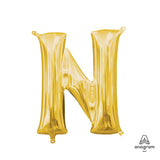 Foil Letter N Balloon Gold 16 Inch