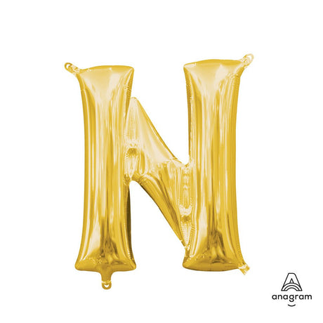 Foil Letter N Balloon Gold 16 Inch