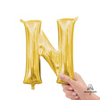 Foil Letter N Balloon Gold 16 Inch