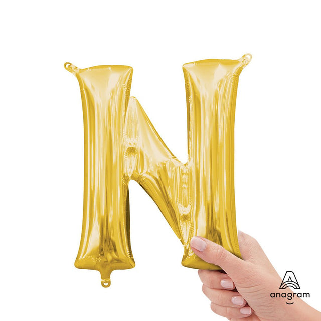 Foil Letter N Balloon Gold 16 Inch