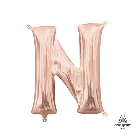 Foil Balloon Letter N Rose Gold 16 Inch