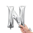 Foil Balloon Letter N Silver 16 Inch