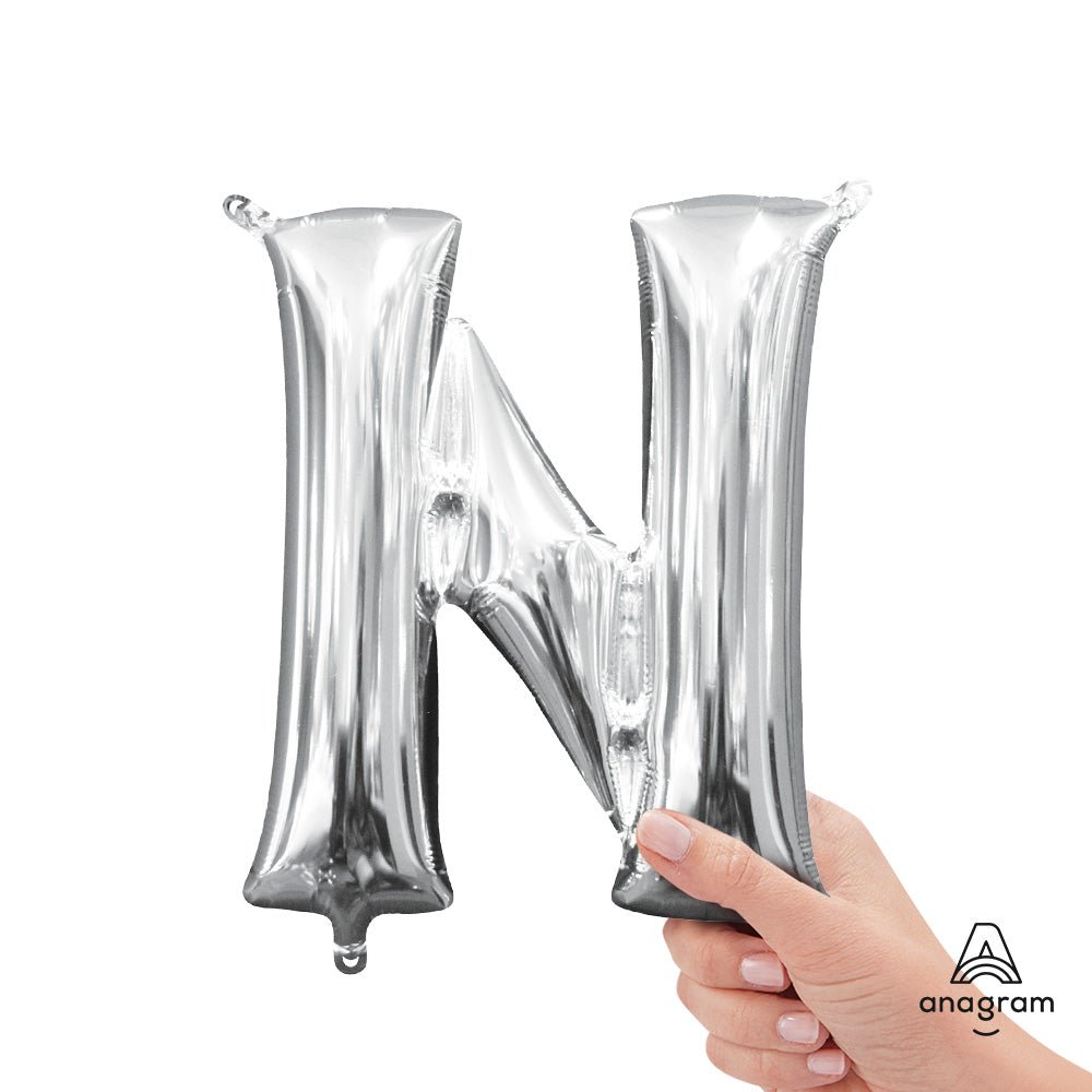 Foil Balloon Letter N Silver 16 Inch