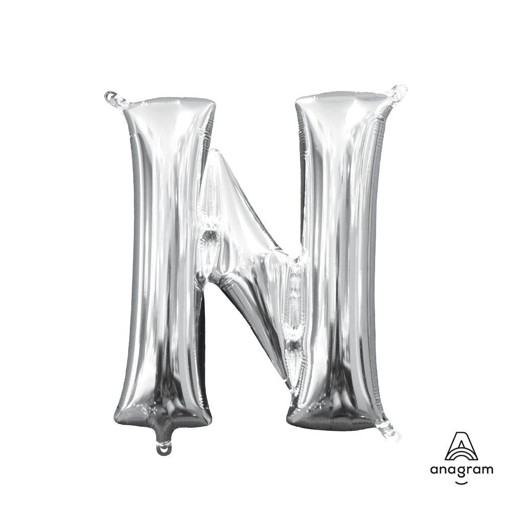 Foil Balloon Letter N Silver 16 Inch