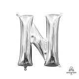 Foil Balloon Letter N Silver 16 Inch