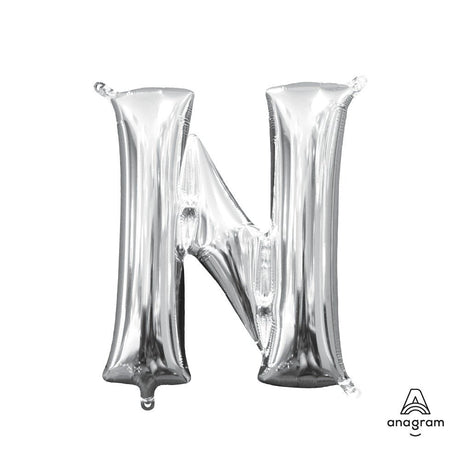 Foil Balloon Letter N Silver 16 Inch