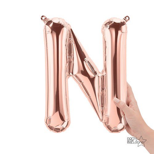 Letter N Foil Balloon - Rose Gold