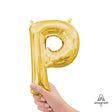 Foil Balloon Letter P Gold 16 Inch