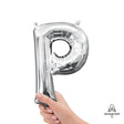 Foil Balloon Letter P Silver 16 Inch